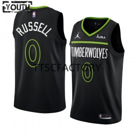 Dres Minnesota Timberwolves DAngelo Russell 0 Jordan 2022-23 Statement Edition Crno Swingman - Dječji
